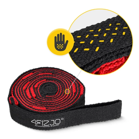 Protahovací pás na jógu červený