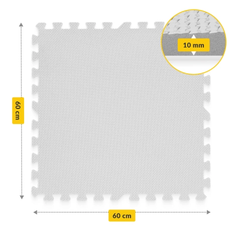 Hrací podložka puzzle 180 x 180 cm šedá