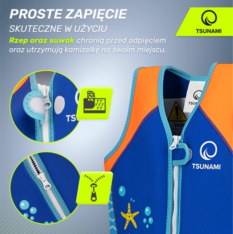 Plovací vesta TSUNAMI pro děti 2-3 roky modrá