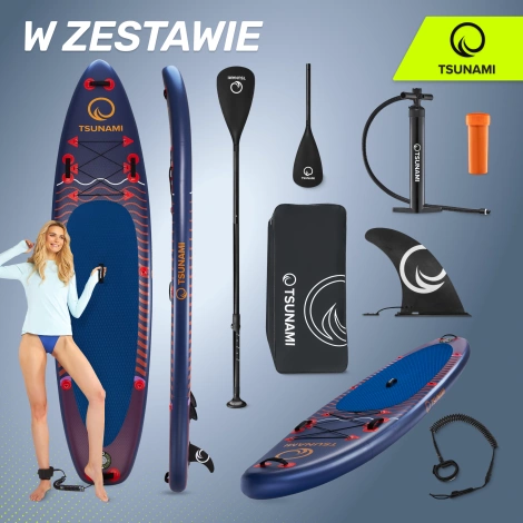 Nafukovací paddleboard SUP TSUNAMI 350cm T05 tmavě modrý