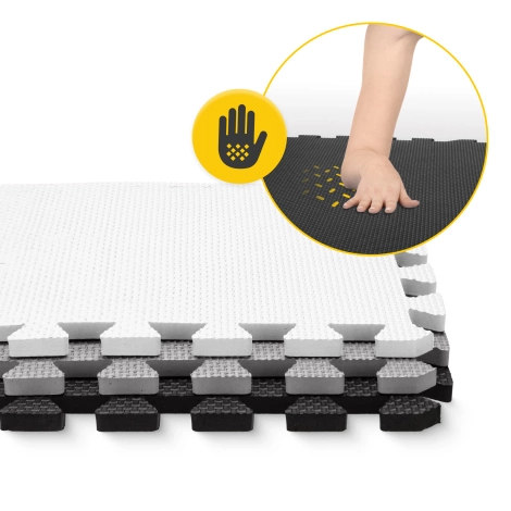 Hrací podložka pro děti puzzle 90 x 90 cm šedá