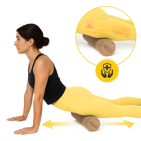 Hladký masážní váleček korkový 30 cm