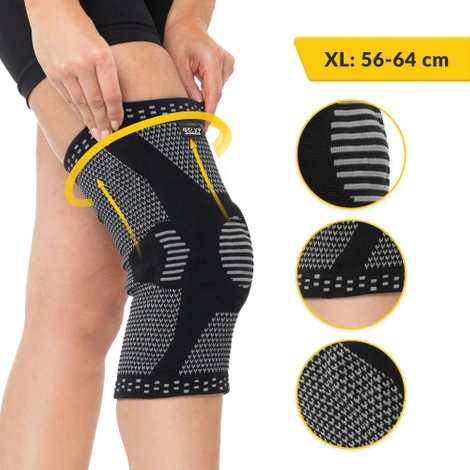 Elastická bandáž na kolenní kloub XL šedá