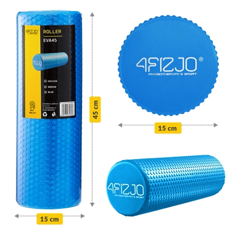 Masážnní válec s výstupky CARE+ 45 cm modrý