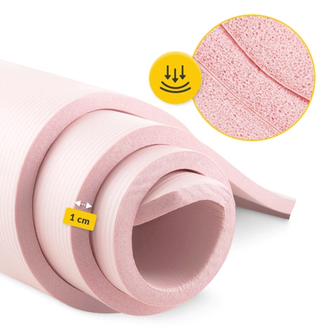 Podložka na cvičení YOGA MAT NBR 1 cm 180 × 60 × 1 cm růžová