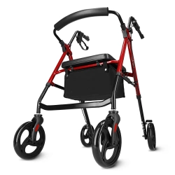 Čtyřkolové chodítko se sedátkem a taškou