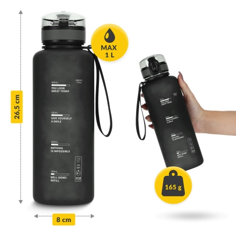 Sportovní láhev na vodu 1L černá