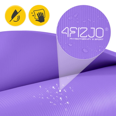 Podložka na cvičení YOGA MAT NBR 180 × 60 × 1,5 cm fialová