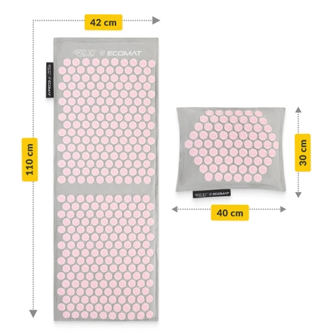 ECO akupresurní podložka s polštářem XL růžová
