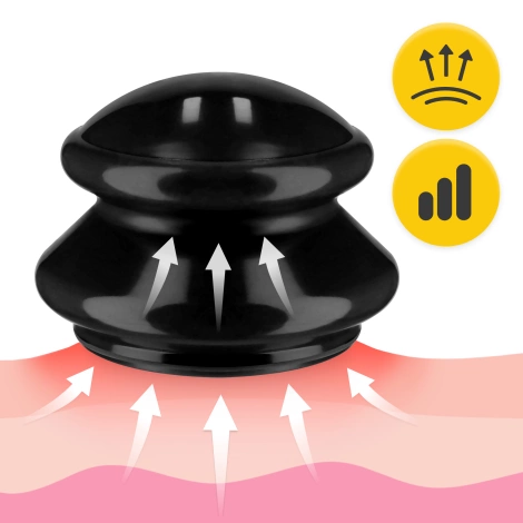 Gumové masážní baňky 4 ks. černé