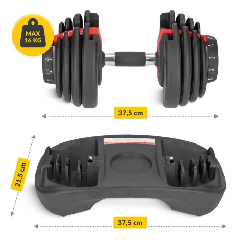 Nastavitelná jednoruční činka Premium 16 kg