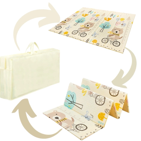 Skládací vzdělávací podložka XXL - "Medvídek na kole"