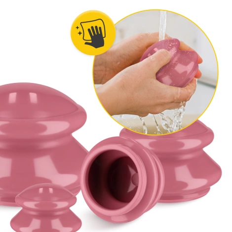 Gumové masážní baňky 4 ks. růžové