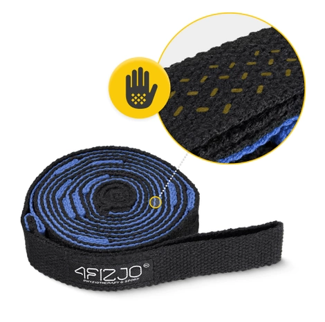 Protahovací pás na jógu modrý