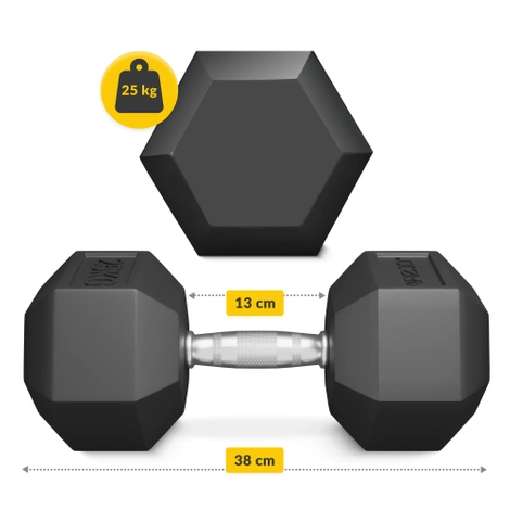 Ocelová činka HEX 1 x 25 kg