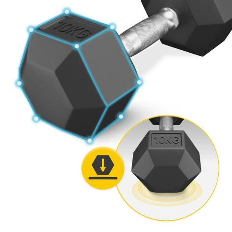 Ocelová činka HEX 1 x 10 kg
