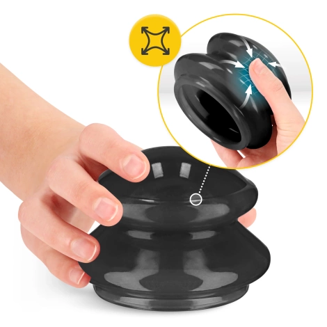 Silikonové masážní baňky MED+ 4 ks. černé