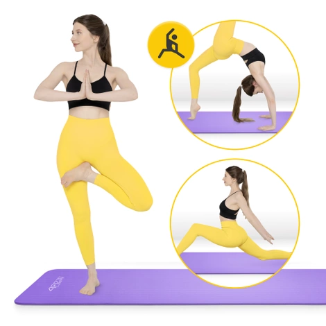 Podložka na cvičení YOGA MAT NBR 180 × 60 × 1,5 cm fialová