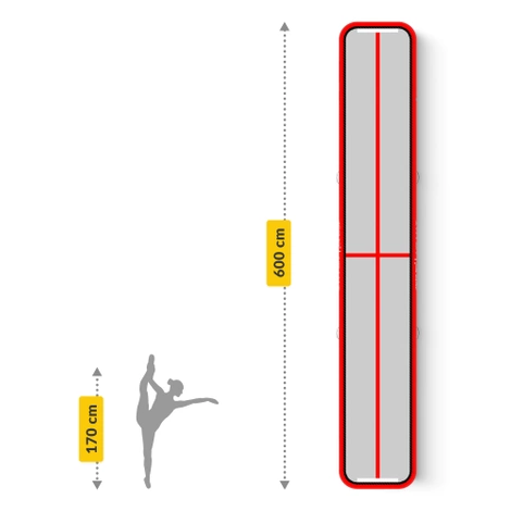 Akrobatická dráha AIR MAT 6 x 1 x 0,15 m s pumpou