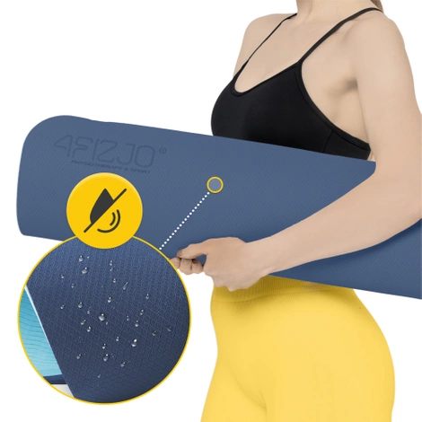 Podložka na cvičení TPE protiskluzová 0,6 cm tmavě modrá