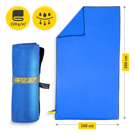 Rychleschnoucí ručník z mikrovlákna 180 x 100 cm modrý