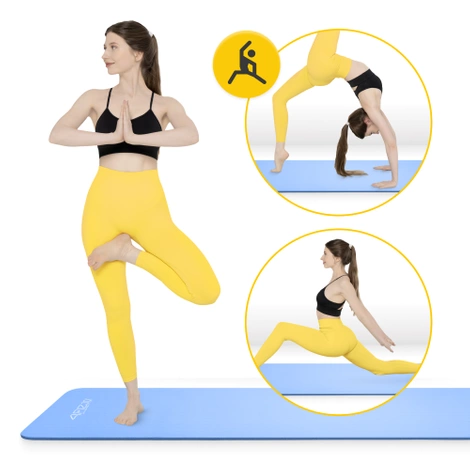 Podložka na cvičení YOGA MAT NBR 180 × 60 × 1,5 cm modrá