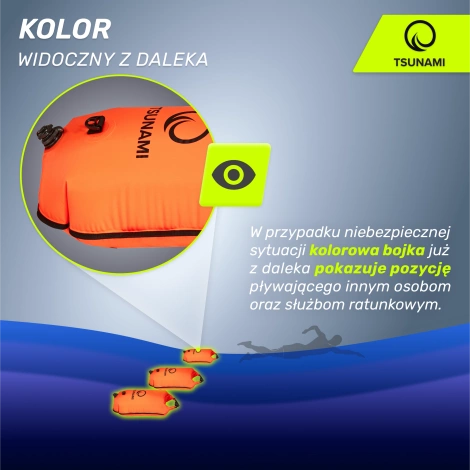 Nafukovací záchranná bójka + Batoh + Suchá kapsa 3v1 TSUNAMI