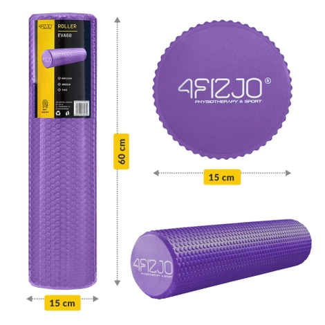 Masážní válec s výstupky CARE+ 60 cm fialový