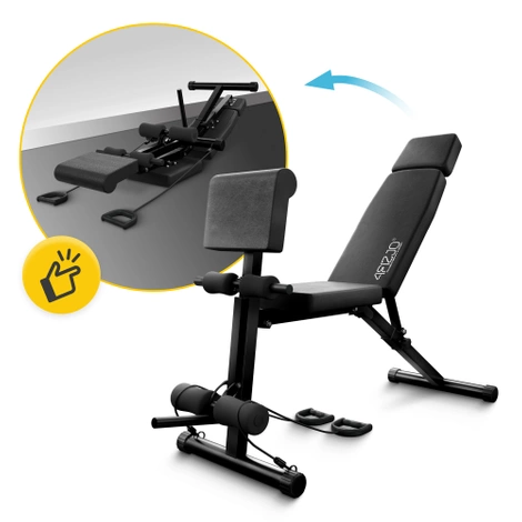 Multifunkční posilovací lavice se stojanem PRO