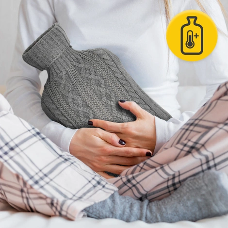 Gumový termofor v obalu 2 L tmavě šedý