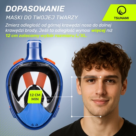 Celoobličejová šnorchlovací maska TSUNAMI L/XL