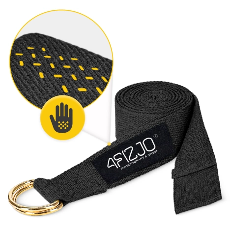 Popruh na jógu černý