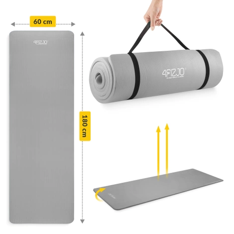Podložka na cvičení YOGA MAT NBR 1 cm 180 × 60 × 1 cm šedá