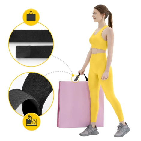 Skládací gymnastická žíněnka růžová