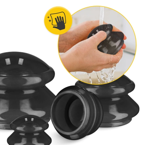 Silikonové masážní baňky MED+ 4 ks. černé