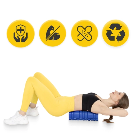 Masážní válec s výstupky EVA 33 cm modrý