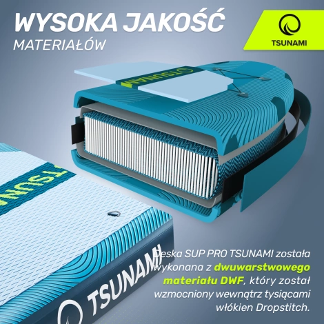 Nafukovací paddleboard SUP TSUNAMI 350 cm T15 modro-zelený