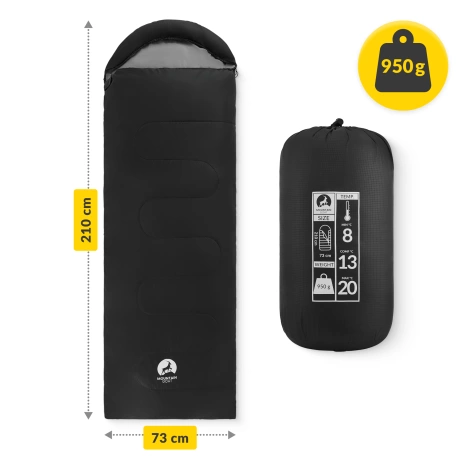 Cestovní spací pytel mumie Mountain Goat STANDARD černý
