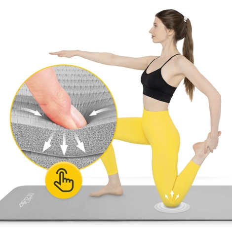 Podložka na cvičení YOGA MAT NBR 1 cm 180 × 60 × 1 cm šedá