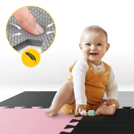 Sada 9 podložek na cvičení puzzle - "Pastelově růžová"