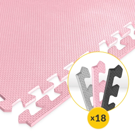 Sada 9 podložek na cvičení puzzle - "Pastelově růžová"