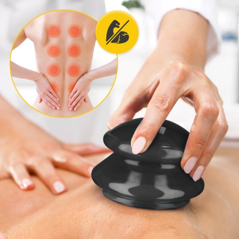 Silikonové masážní baňky MED+ 4 ks. černé