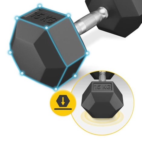 Ocelová činka HEX 1 x 15 kg