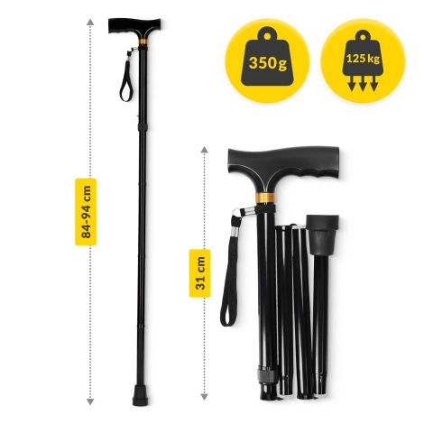 Duralová hůl s dřevěnou rukojetí