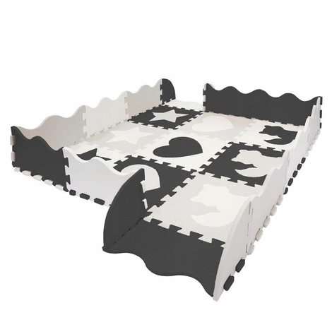 Sada pěnových puzzlí 'Zvířata' 120x120 šedé