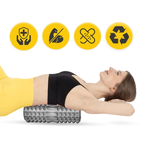 Masážní válec s výstupky EVA 33 cm šedý