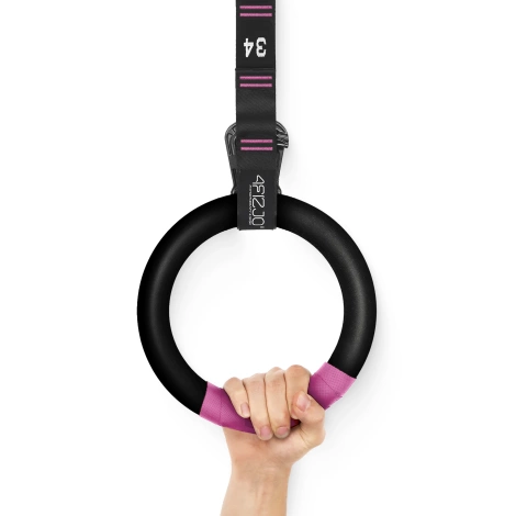 Gymnastické kruhy ABS černo-růžové