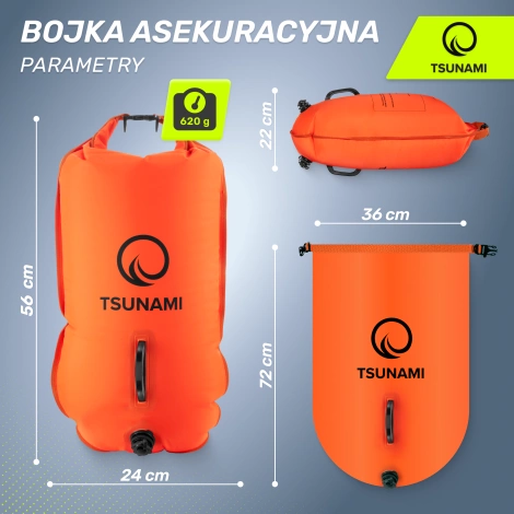 Nafukovací záchranná bójka + Suchá kapsa 2v1 TSUNAMI
