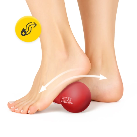 Dvojitý masážní míč DOUBLE BALL červený