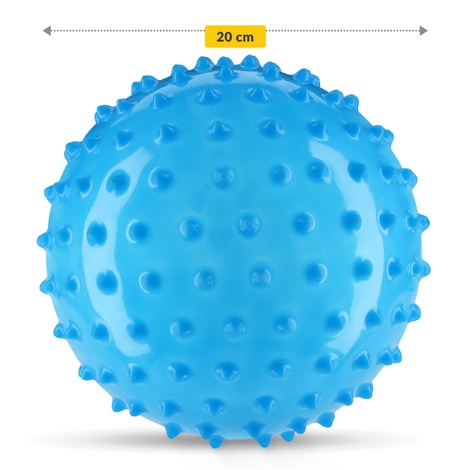 Rehabilitační míček s bodlinkami 20 cm modrý